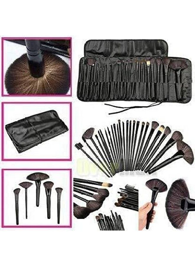 Premium Set Of 24 Pcs Soft Hair Makeup Brush Black (Pack Of 24)