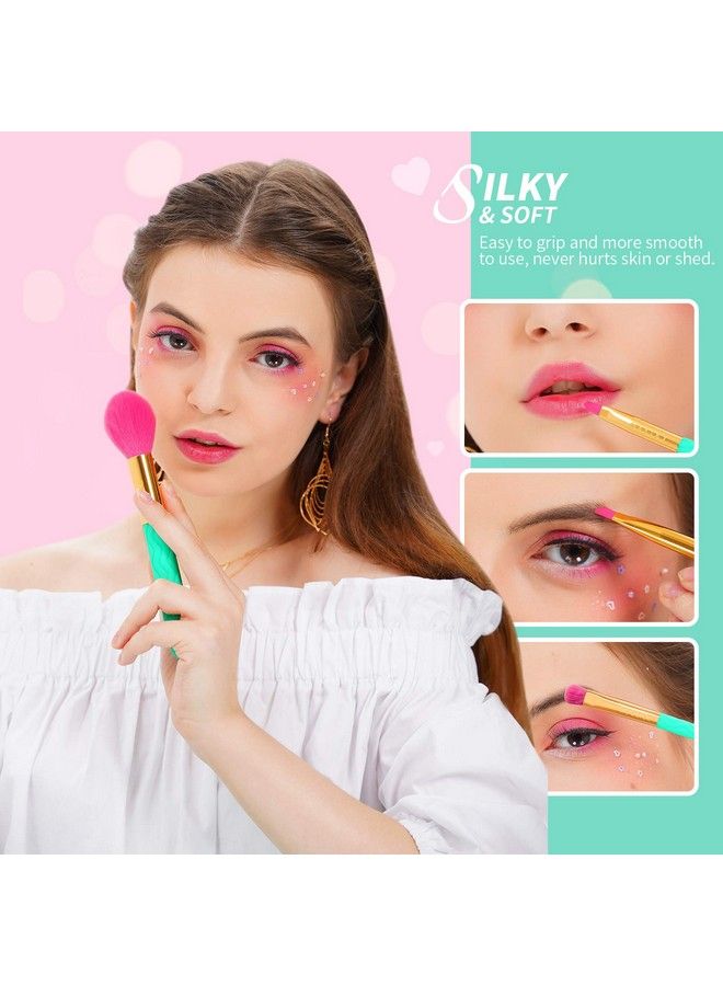 Makeup Brushes Docolor 14 Pcs Makeup Brush Set Premium Synthetic Kabuki Foundation Blending Face Powder Blush Concealers Eyeshadow Make Up Brush Set Full Coverage Foundation Summer Gift