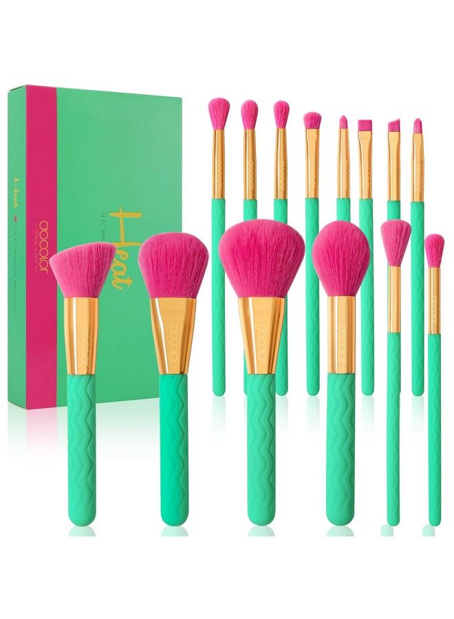 Makeup Brushes Docolor 14 Pcs Makeup Brush Set Premium Synthetic Kabuki Foundation Blending Face Powder Blush Concealers Eyeshadow Make Up Brush Set Full Coverage Foundation Summer Gift