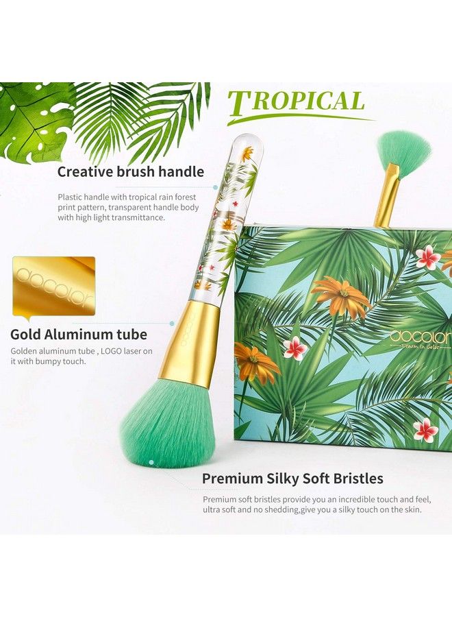 Tropical Makeup Brushes Docolor 14 Pieces Professional Makeup Brushes Set Premium Synthetic Kabuki Foundation Blending Contour Face Powder Mineral Eyeshadow Make Up Brushes Set