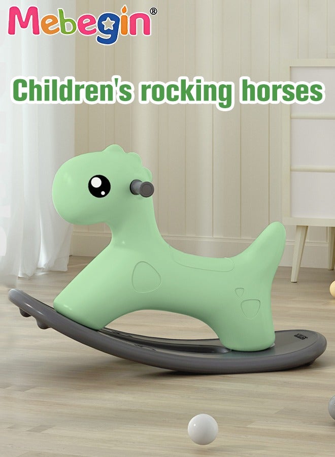 2 in 1 Interactive Rocking Horse, Fun Anti-slip Baby Rocker with Detachable Balance Board, Removable Ride-on Rocking Animal, Wobble Board Balance Game, Creative Early Education Toy, Easy to Swing and Assemble