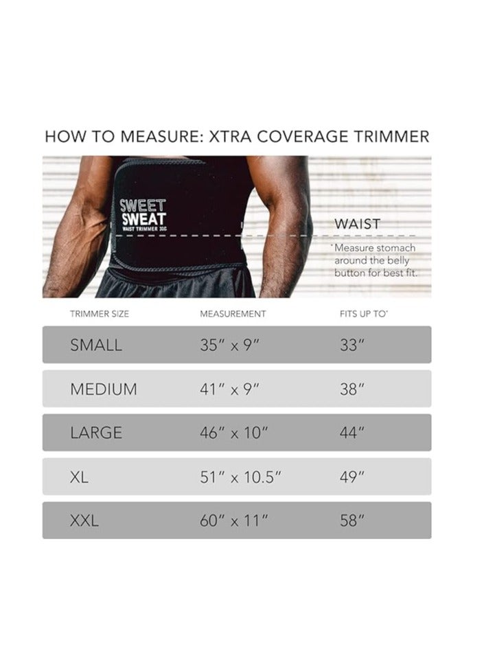 Sweet Sweat Waist Trimmer 'Xtra Coverage' Belt Black/White XL