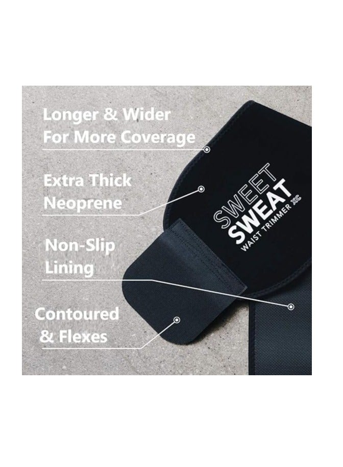 Sweet Sweat Waist Trimmer 'Xtra Coverage' Belt Black/White XL