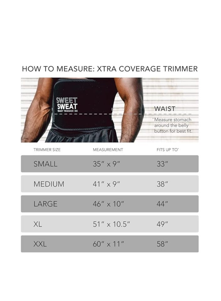 Sweet Sweat Waist Trimmer 'Xtra Coverage' Belt Black/White XXL