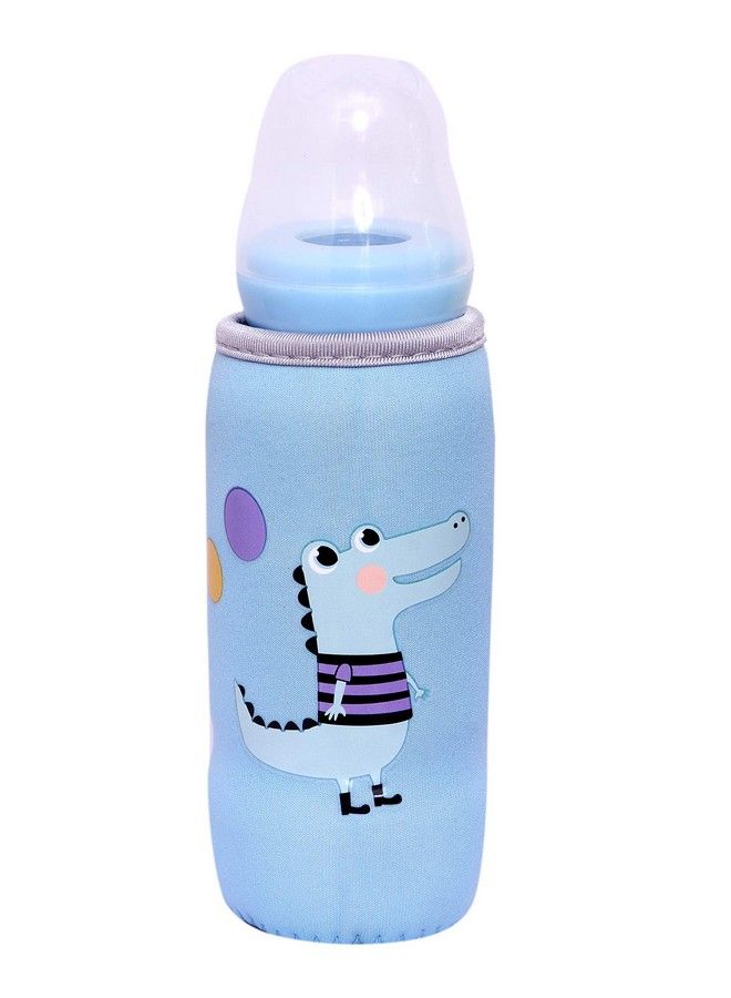 Adjustable Reusable Stretchable Baby Feeding Bottle Cover Sleeves Cartoon Prints With Holding Strap Suitable For 120Ml 220Ml 240Ml Slim Neck Feeding Milk Water Feeder Bottles(Pack Of 2;Elcr)
