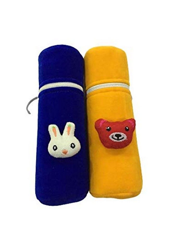 Velvet Bottle Covers For Feeding Bottles With Cute Animal Cartoon Popup 240Ml (Pack Of 2)
