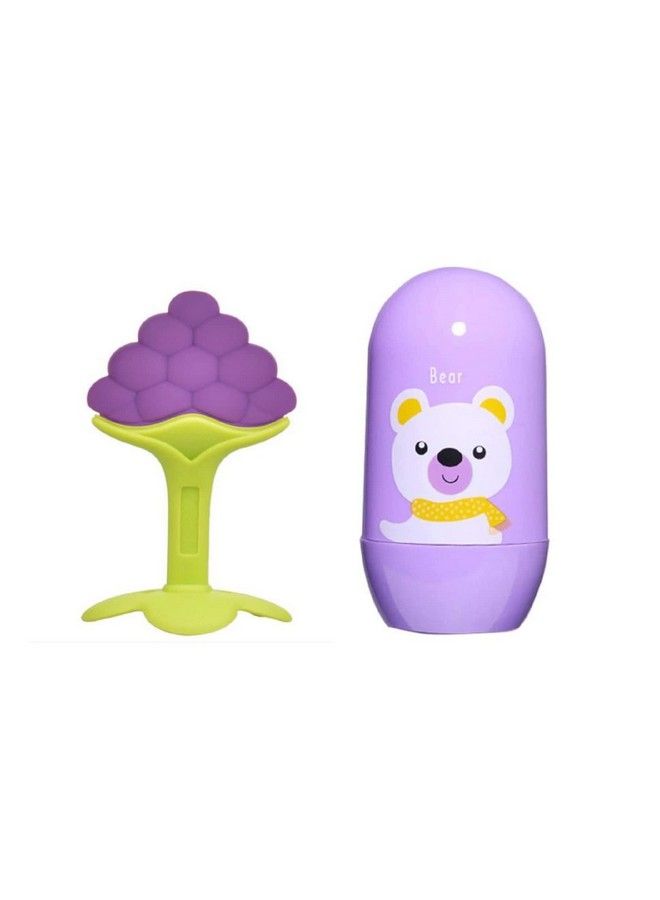 Baby Grooming Manicure & Pedicure Essential Nail Kit With Baby Soft Silicone Baby Fruit Shaped Teether Teething Toy For New Borns;Toddlers(Beargrapes)