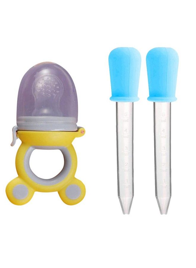 Baby Fresh Fruit Vegetable Food Nibbler Rattle Silicone Teether With Baby Medicine Droppers 5 Ml Feeder For Babies;Toddlers;Infants (Design 15)