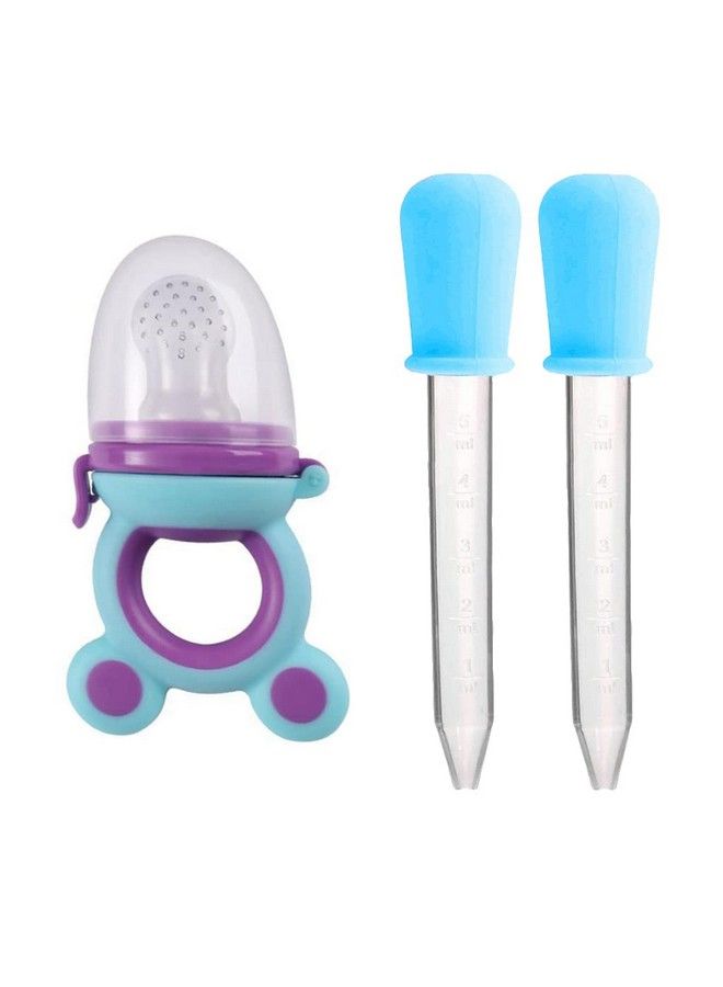 Baby Medicine Droppers Set 5 Ml Feeders With Baby Fresh Fruit Vegetable Food Nibbler Rattle Silicone Teether For Babies Toddlers Infants (Design 46)