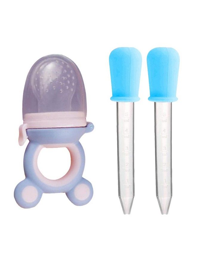 Baby Fresh Fruit Vegetable Food Nibbler Rattle Silicone Teether With Baby Medicine Droppers 5 Ml Feeder For Babies Toddlers Infants (Design 16)