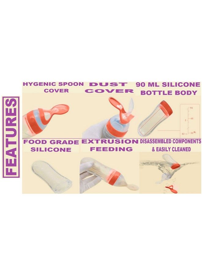 Baby Soft Silicone Fruit Shaped Teether Teething Toys With Key Shaped Teether And Baby Silicone Spoon Feeding Bottle Feeder (Design 103)