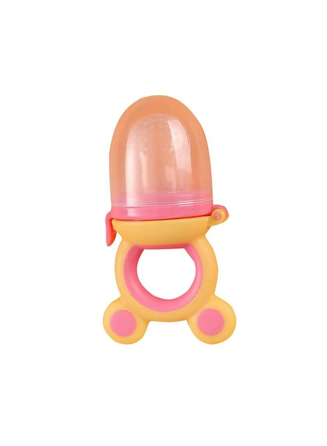 Baby Fresh Fruit Vegetable Food Nibbler Rattle Silicone Teether Ears Print With Baby Key Shaped Teether (Design 39)