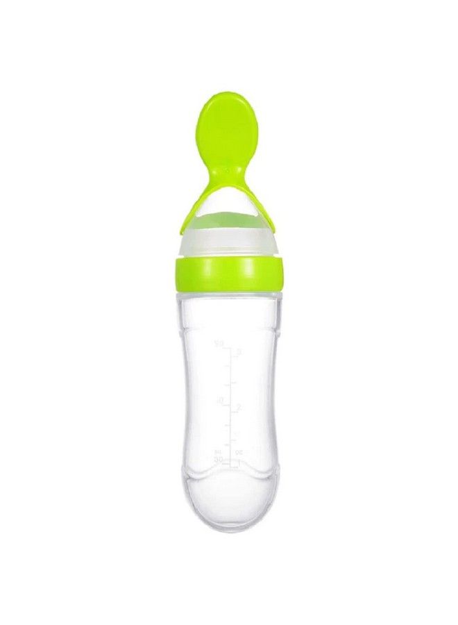Baby Food Grade Silicone Squeezy Spoon Feeding Bottle For Feeding Solid And Semi Solid Ceralac Food Feeder Bpa Free With Baby Rattle Fresh Fruit Vegetable Soother Pacifier Teether (Design 202)