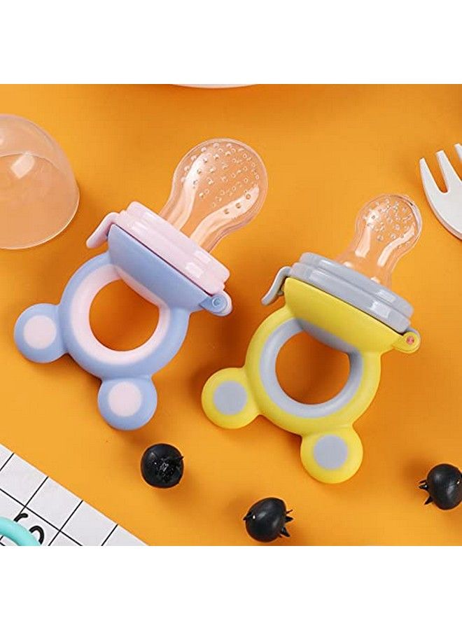 Baby Food Grade Silicone Squeezy Spoon Feeding Bottle For Feeding Solid And Semi Solid Ceralac Food Feeder Bpa Free With Baby Rattle Fresh Fruit Vegetable Soother Pacifier Teether (Design 202)
