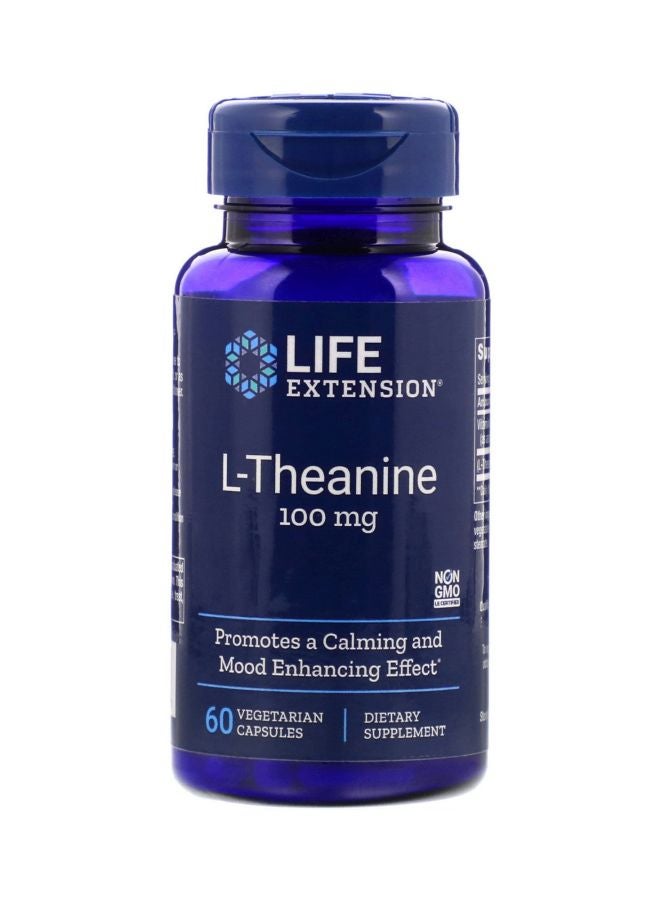 L-Theanine 100mg Dietary Supplement-60 Vegetarian Capsules