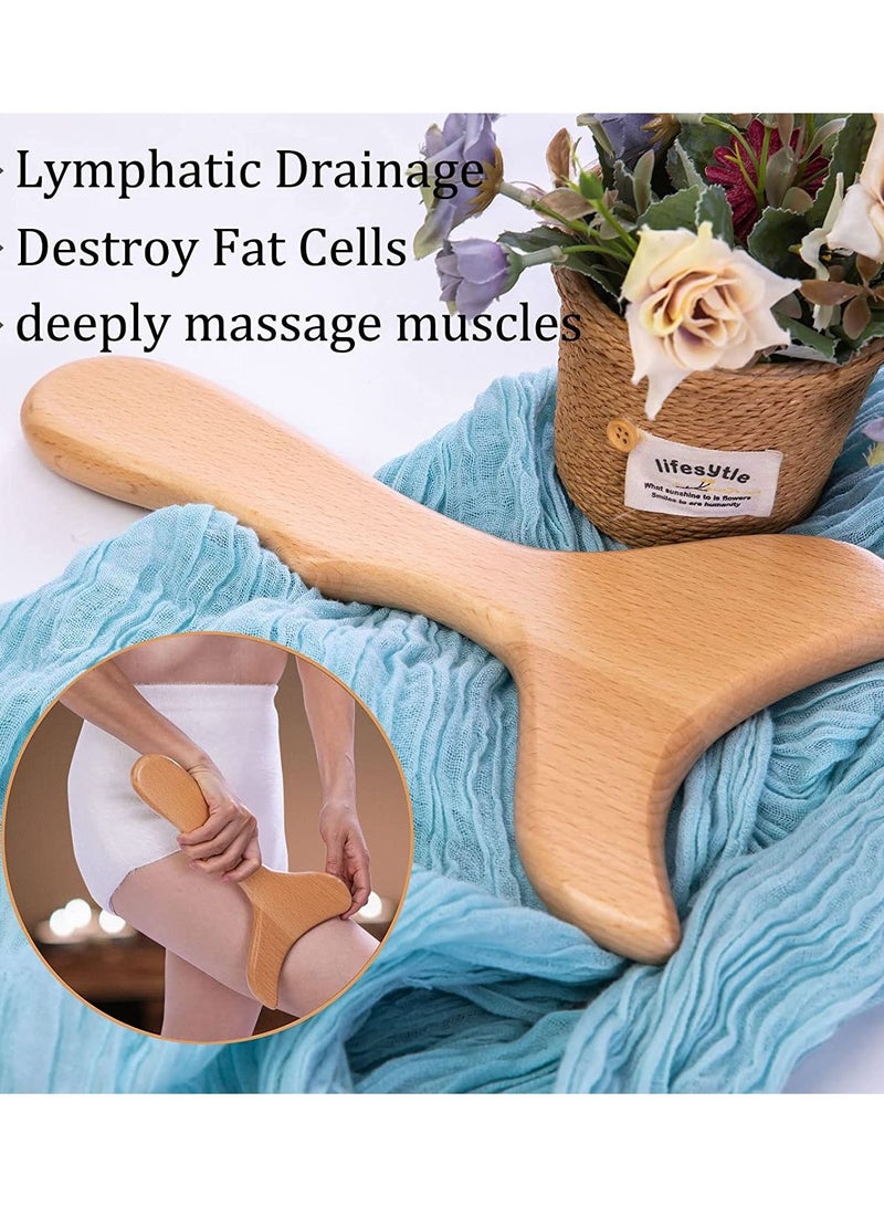 5 In 1 Wood Therapy Massage Tools Maderoterapia Kit Wood Therapy Set Lymphatic Drainage Massager Wooden Gua Sha Tools Wooden Massager Roller Rope For Body Shaping Anti Cellulite