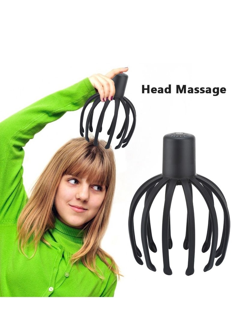 Electric Octopus Claw Head Massager Scalp Therapeutic Head Scratcher Relief Stress Fatigue Vibration Bluetooth Hair Stimulation