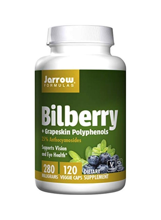 Bilberry Plus Grapeskin Polyphenols Dietary Supplement - 120 Capsules