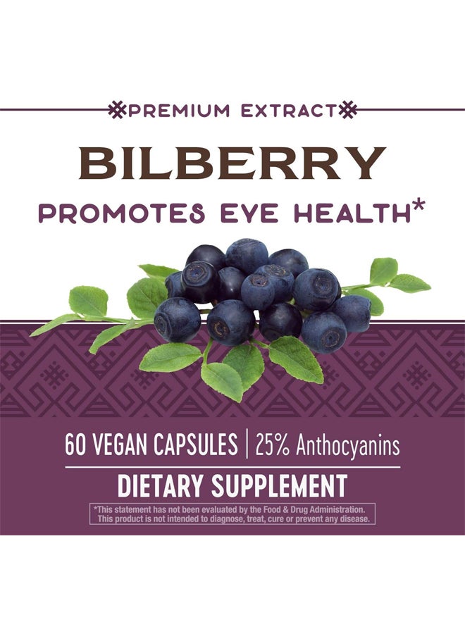 Bilberry Dietary Supplement - 60 Vegan Capsules