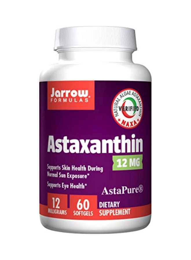 Astaxanthin 12mg Dietary Supplement - 60 Softgels