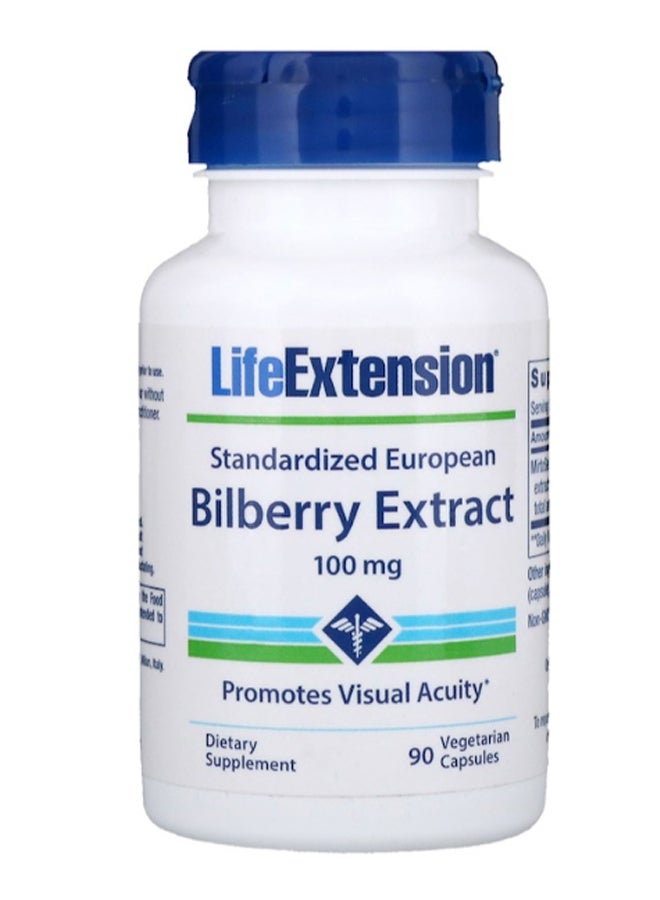 Standardized European Bilberry Extract - 90 Capsules