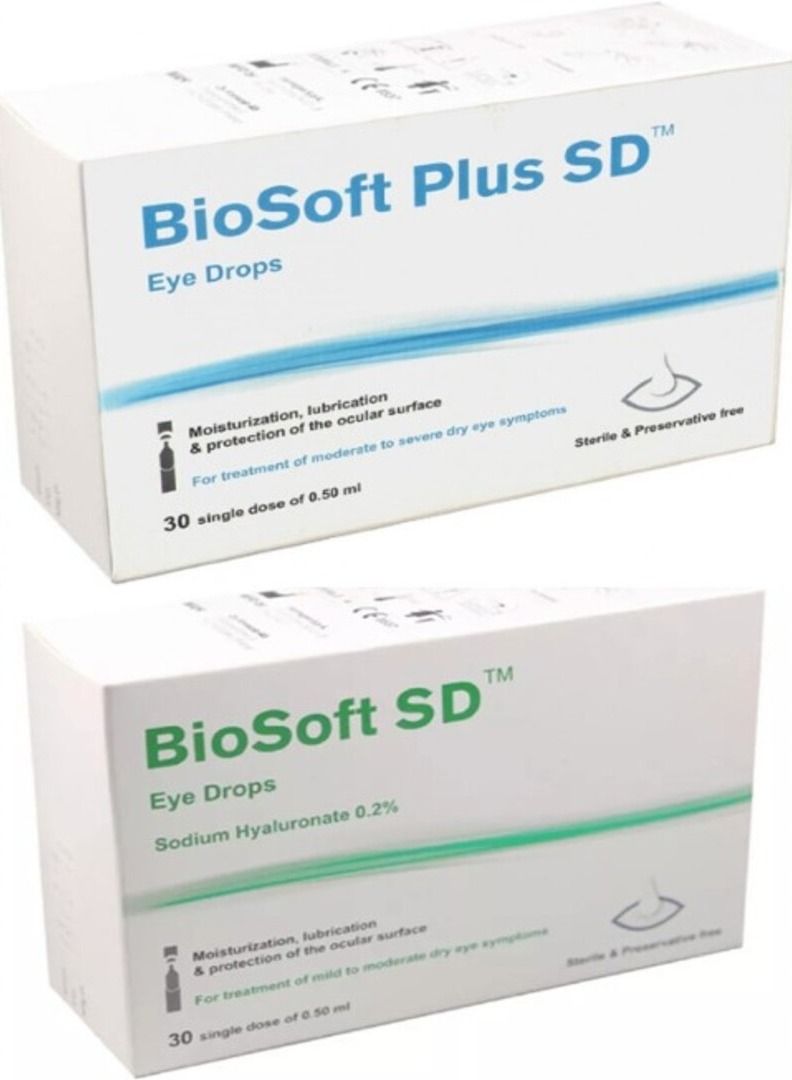 Biosoft SD Eye Drops 0.5 mL 30s and Biosoft Plus SD Eye Drops 0.5 mL 30s