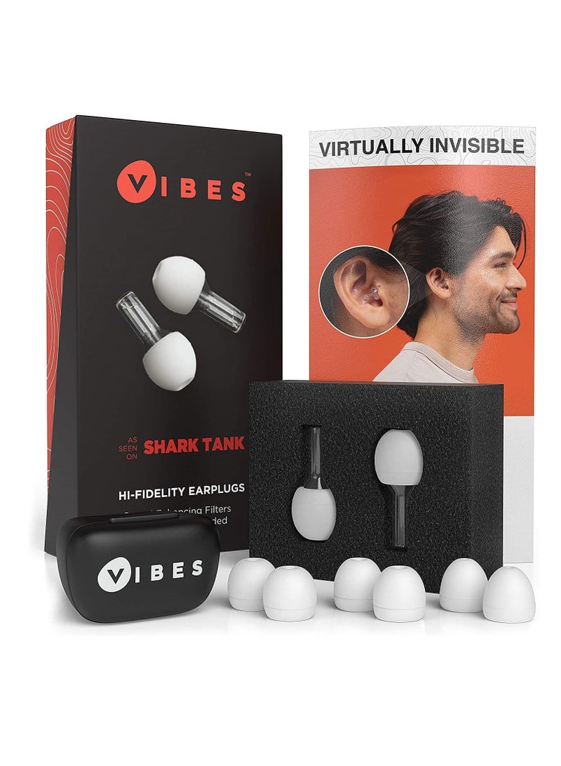 Vibes Acoustic Filter Ear Plugs - High Fidelity Decibel Reducing EarPlugs for Music Concerts, Festivals, Motorcycling - Hearing Protection for Tinnitus & Autism Sensory Processing Disorders