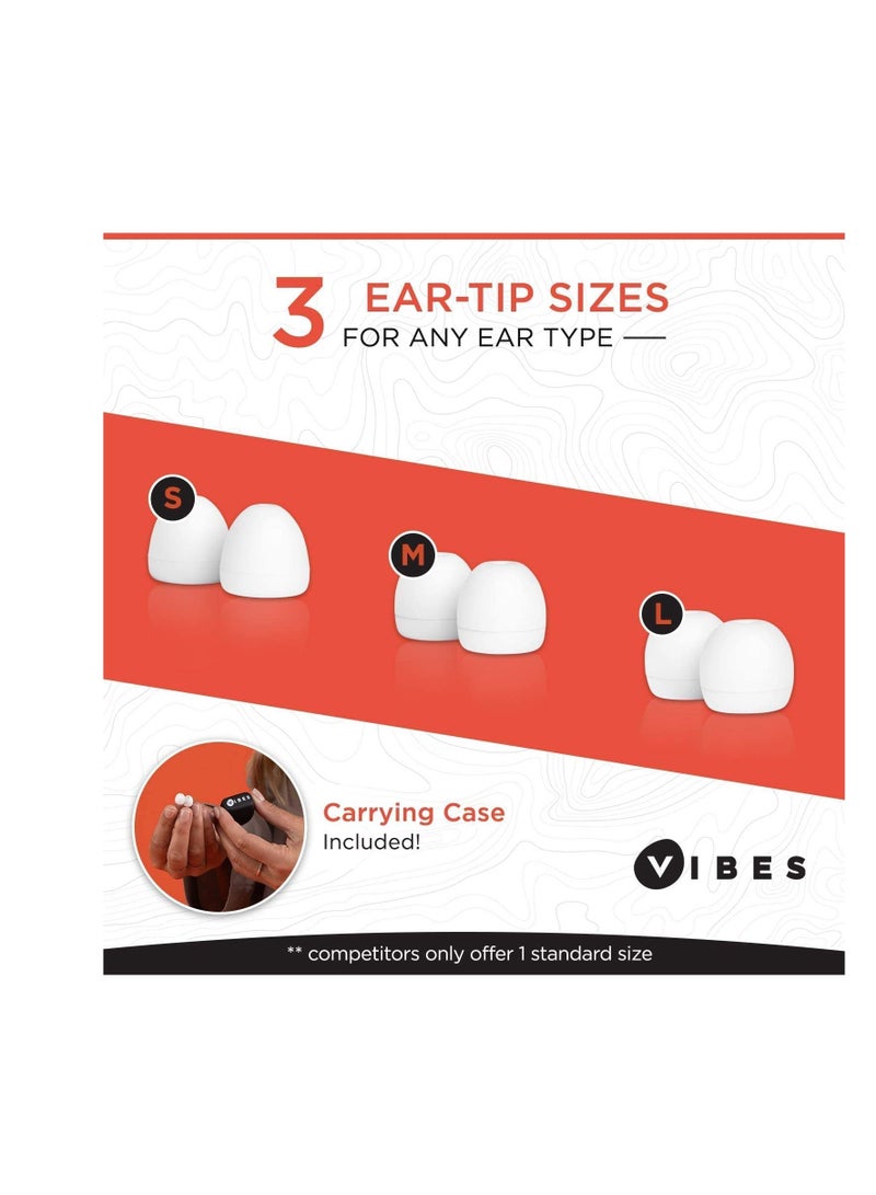 Vibes Acoustic Filter Ear Plugs - High Fidelity Decibel Reducing EarPlugs for Music Concerts, Festivals, Motorcycling - Hearing Protection for Tinnitus & Autism Sensory Processing Disorders