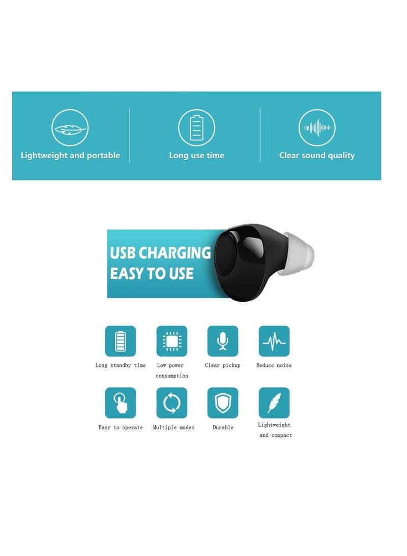 Rechargeable Hearing Amplifier Digital Adjustable Tone for Young & Elderly Hearing Loss Sound Amplifier Voice Enhancer Hearing Aids with Charging Box