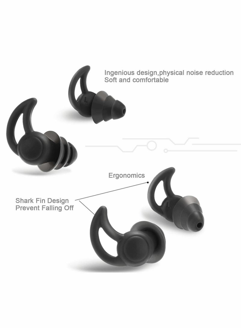 Ear Plugs for Sleeping Noise Reduction, 3 Pairs Silicone Sleep Earplugs Reusable Hearing Protection Sound Blocking Snoring Swimming Musician Construction