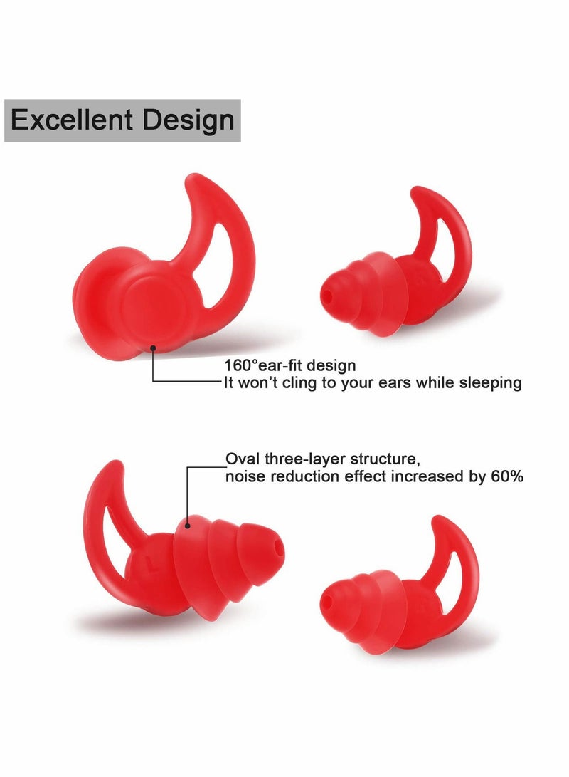 Ear Plugs for Sleeping Noise Reduction, 3 Pairs Silicone Sleep Earplugs Reusable Hearing Protection Sound Blocking Snoring Swimming Musician Construction