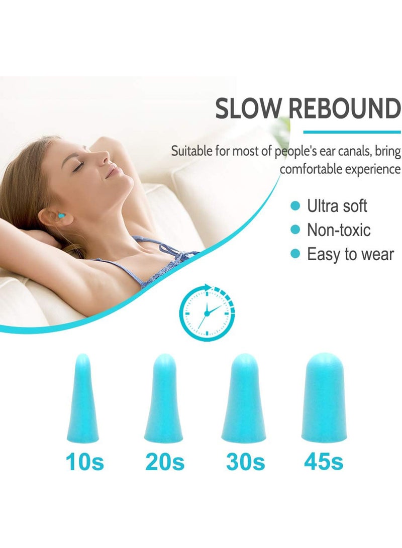 Pack Of 60 Ultra Soft Foam Earplugs 60 Pairs, Lake Blue