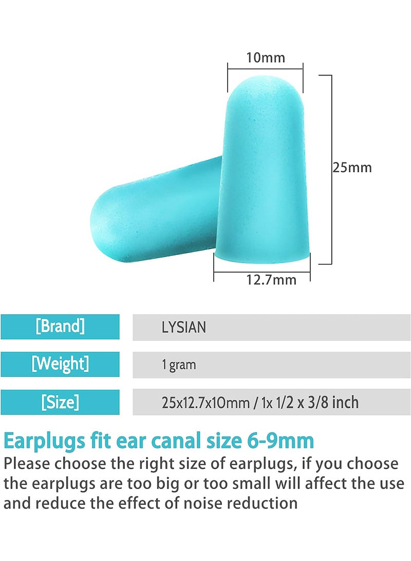 Pack Of 60 Ultra Soft Foam Earplugs 60 Pairs, Lake Blue