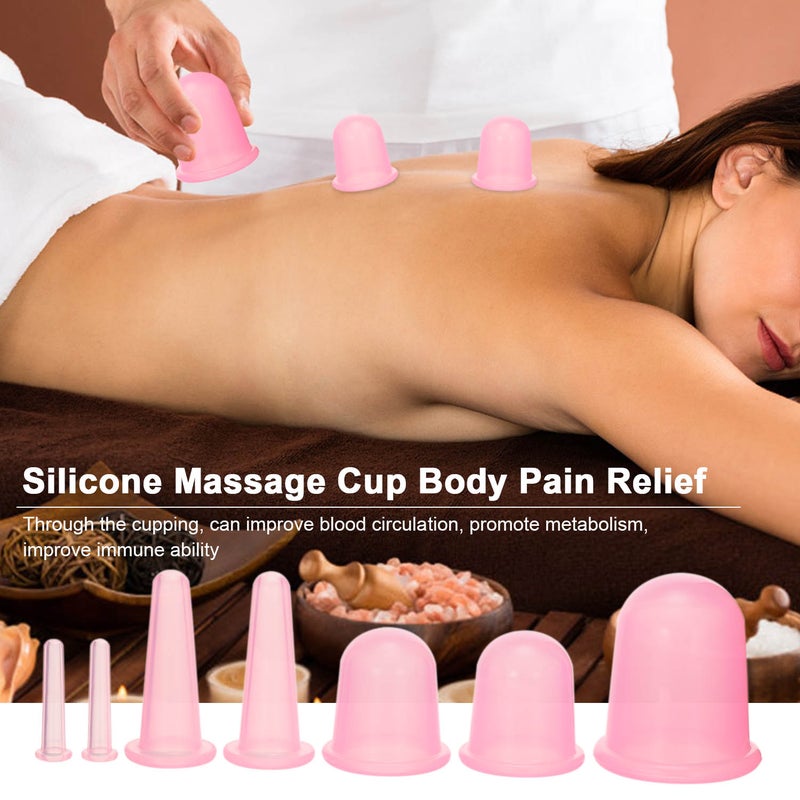 7 Piece 4 sizes Silicone Massage Cupping Cup