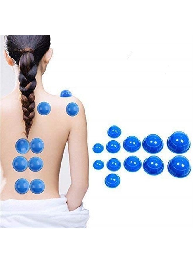 12 Pcs Silicone Massage Cupping Set Vacuum Cupping Acupuncture Cupping Therapy Set Professional Body Massage Cup Set Vacuum Massage Cupping for Pain Relief Muscle Relaxation,Pack of 12