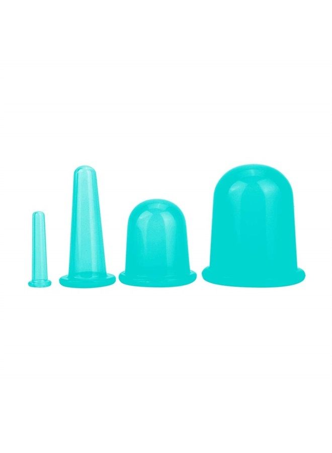 5Pcs Vacuum Massage Cupping Cup Anti Cellulite Cup with Massager Roller Storage Bag for Facial and Body Muscle Myofascial Massage(Green)