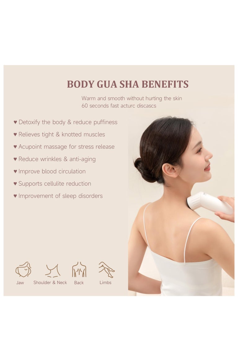 Electric Gua Tools, Body Gua Sha Massage Tool,  Natural Bian Stone Guasha Moxibustion Moxa Device, Lymphatic Drainage Trigger, for Face Lift, Anti-Aging, Muscle Relief Massage Therapy