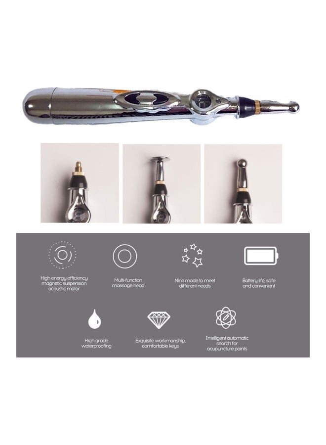 Automatically Find Acupoints Meridian Pen Domestic Use Electronic Acupuncture Massage Pen Circulating Energy Point Massage Pen Silver