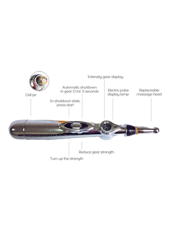 Automatically Find Acupoints Meridian Pen Domestic Use Electronic Acupuncture Massage Pen Circulating Energy Point Massage Pen Silver