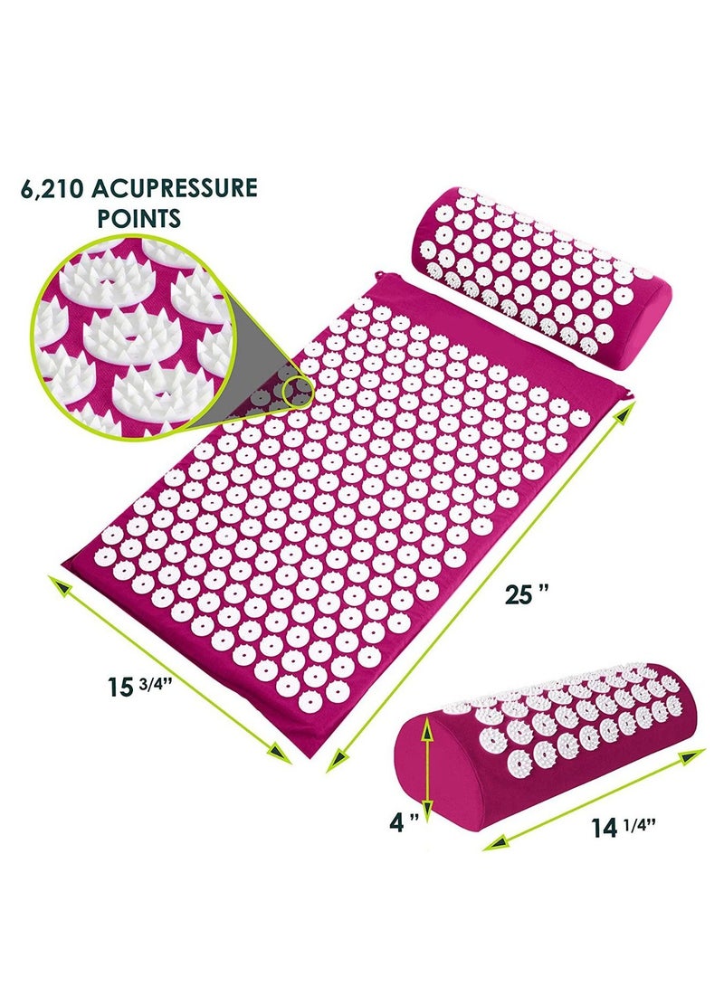 Acupressure Mat and Pillow Set for Back And Neck Pain Relief and Muscle Relaxation