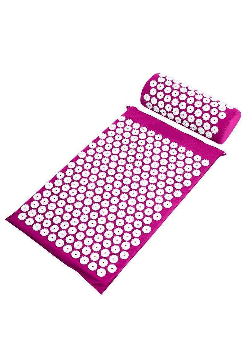 Acupressure Mat and Pillow Set for Back And Neck Pain Relief and Muscle Relaxation