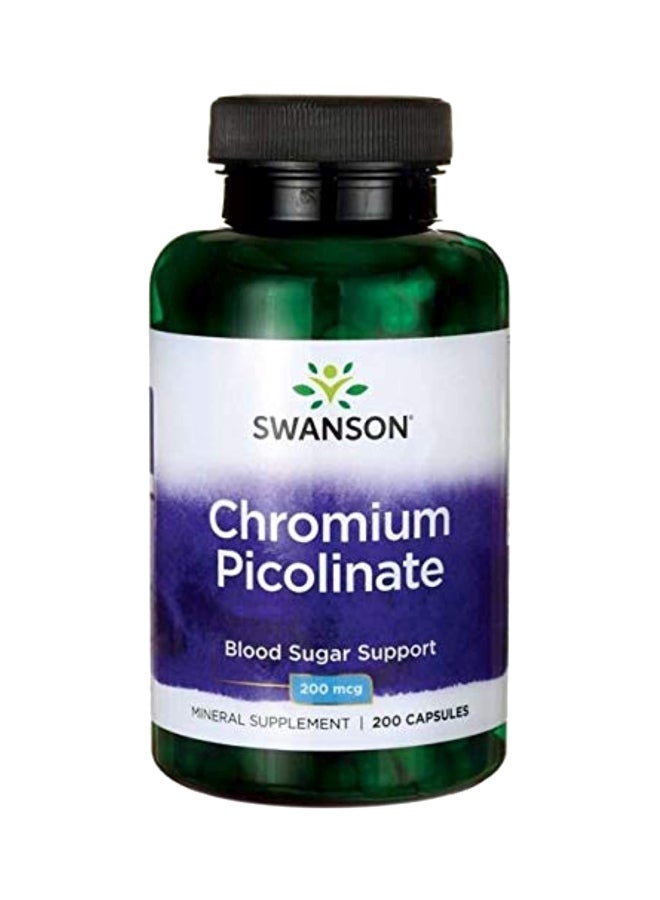 Chromium Picolinate Blood Sugar Support 200 mcg - 200 Capsules