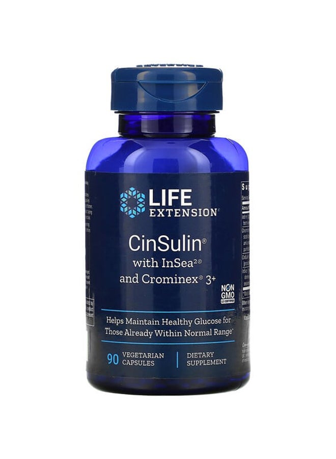 Cinsulin With Insea2 And Crominex 3+ Dietary Supplement - 90 Tablets