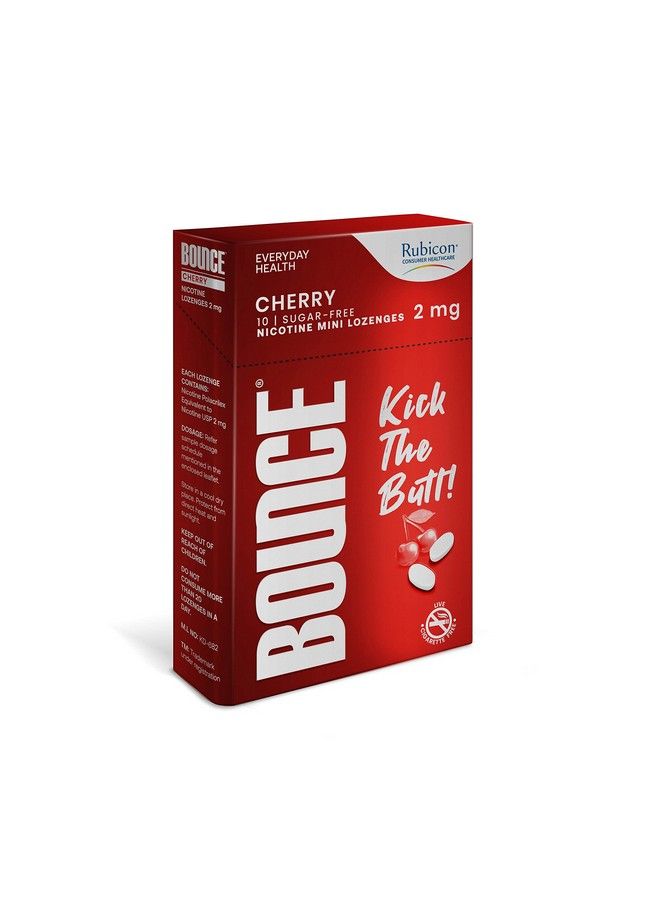Bounce Nicotine Mini Lozenge 2 Mg Cherry Flavour Sugar Free Usfda Approved Helps Quit Smoking 20 Packs Of 10 Lozenges