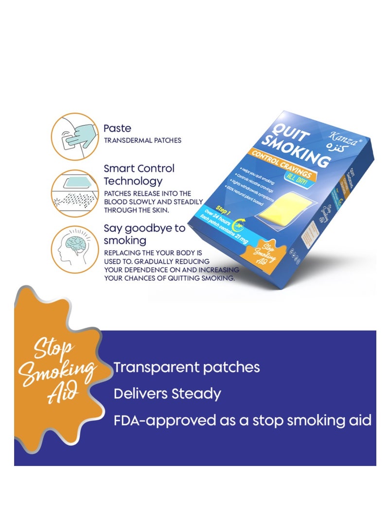 21 Pieces Quit Smoking Nicotine Patches Control Craving Through Out the Day Nicotine Transdermal Smoking Patches Quit Smoking Aid Step 1  Helping Quit Smoking Patch in Simple Steps
