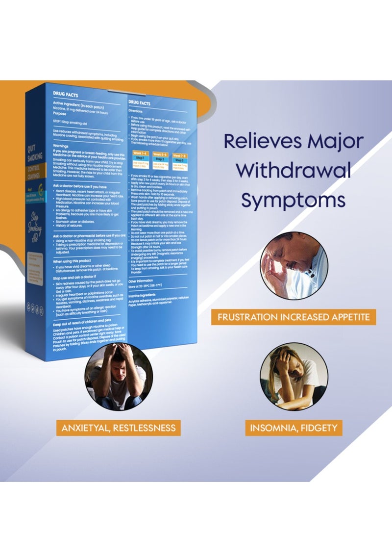 21 Pieces Quit Smoking Nicotine Patches Control Craving Through Out the Day Nicotine Transdermal Smoking Patches Quit Smoking Aid Step 1  Helping Quit Smoking Patch in Simple Steps
