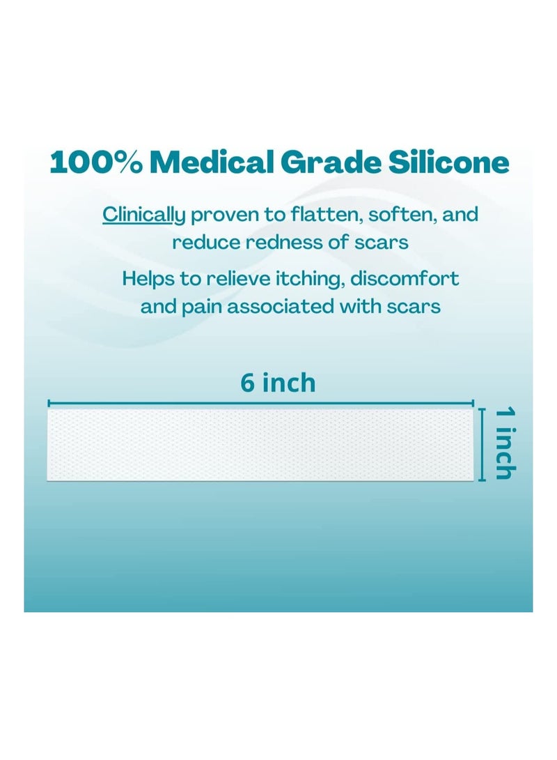 Silicone Strips for Scar Treatment Clear 4 Pieces 2.5 x 15.2 cm