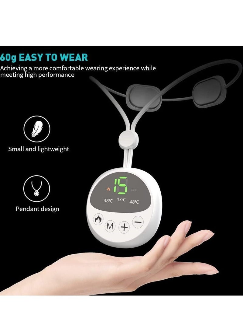 Neck Massager, EMS Pulse Hot Compress Cervical Spine Massager/Portable Pendant Shoulder Neck Hanging Neck Protector Physiotherapy Device/USB Multi-Mode Massager, Suitable for Everyone