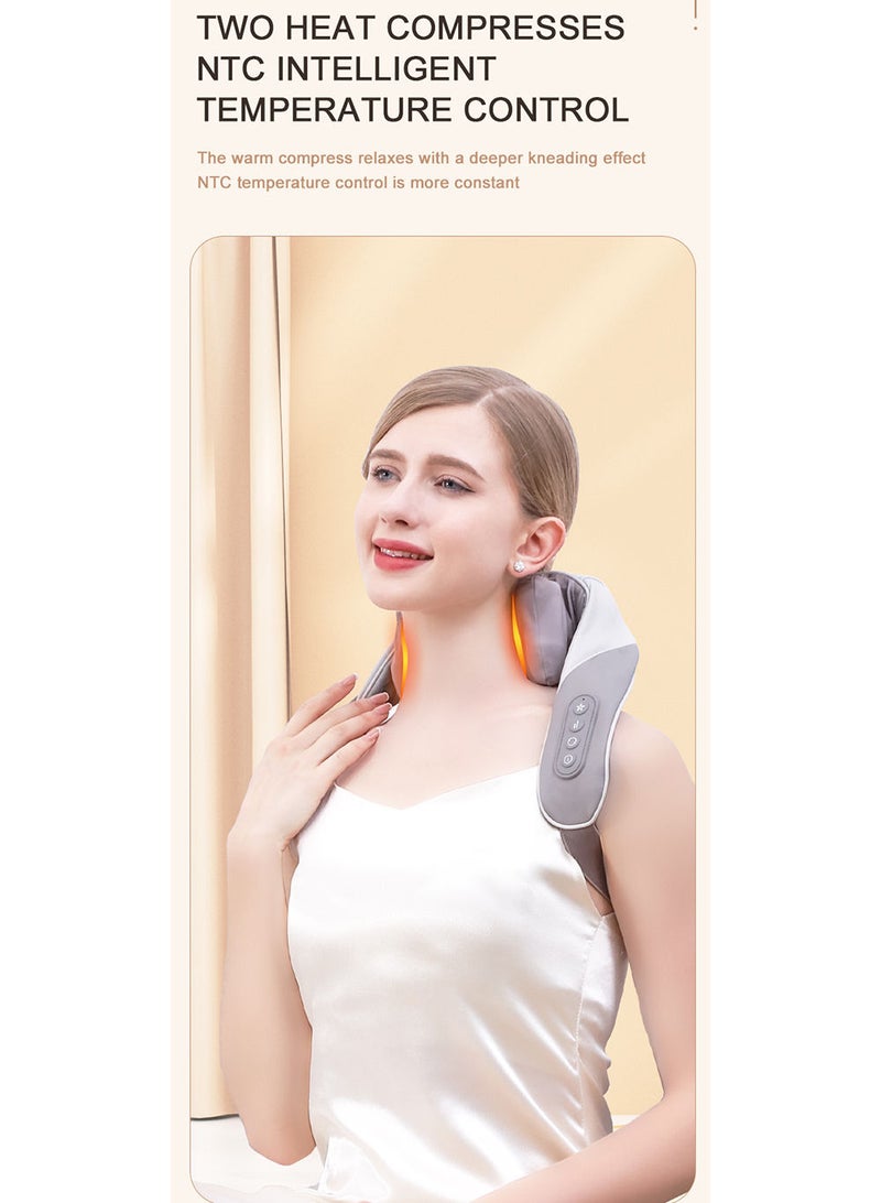 Mini Kneading Neck Massager Shoulder And Neck Hot Compress Massager Trapezius Massage Free Hands