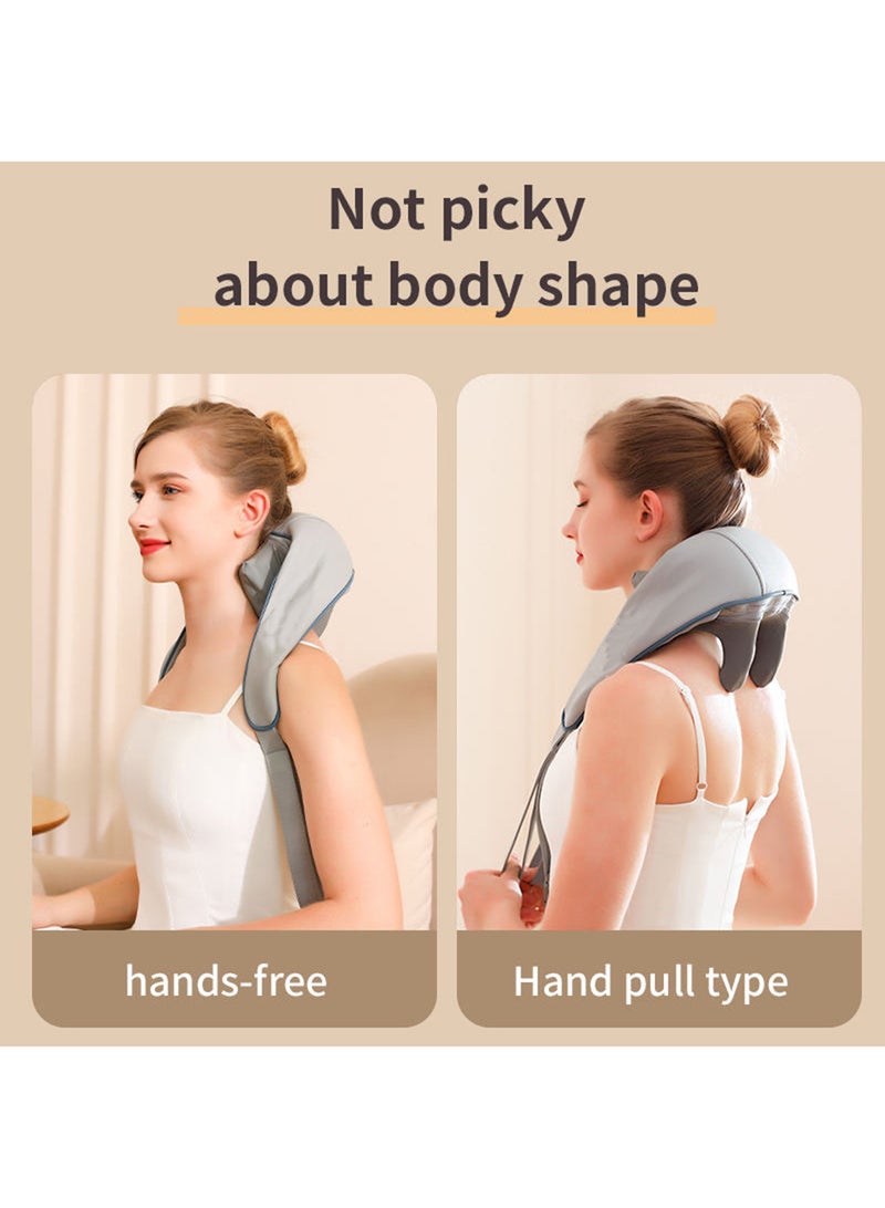 Electrical Shiatsu Shoulder And Neck Massager Infrared Heated Kneading Massage Shawl Trapezius Massage Free Hands